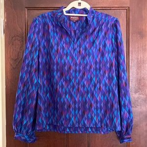 Vintage geometric print blouse